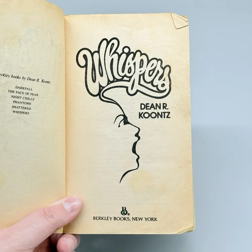 Whispers by Dean R Koontz Vintage Paperback Book Berkley Edition 1981 Red Cover